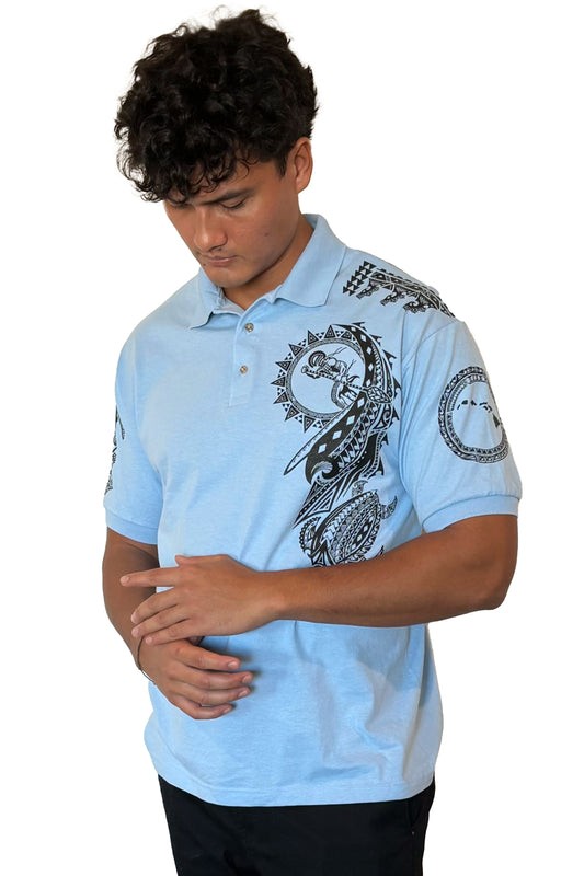 Scars of War Light Blue Polo Shirt